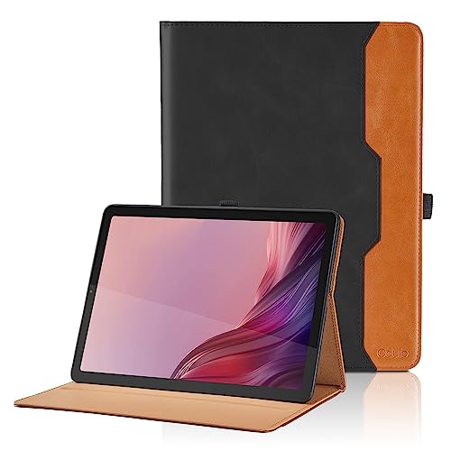 Hülle für Lenovo Tab M9 (9 Zoll) TB-310FU 2023 PU Leder Schutzhülle mit Tasche und Stifthalter, Auto Schlaf/Aufwach Funktion Smart Cover mit Stand Funktion - Schwarz von Oduio