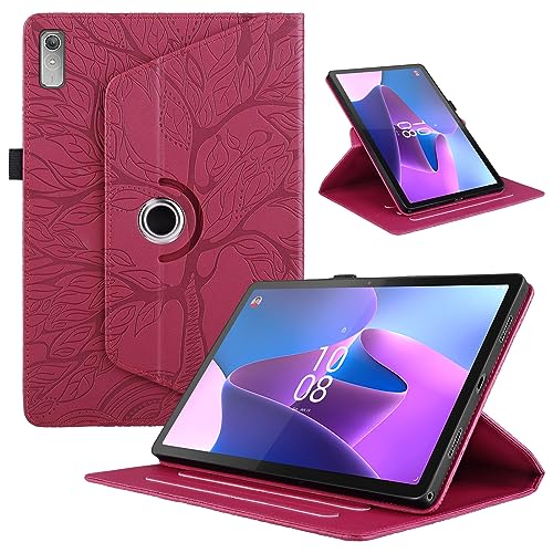 Hülle für Lenovo Tab P11 (2nd Gen) 2022 11.5 Zoll, Premium PU Leder Multi-Winkel 360 Stoßfeste Grad Drehbare Leichte Schutzhülle, Rotating Case Cover mit Stand Funktion - Rot von Oduio