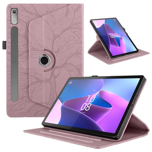 Hülle für Lenovo Tab P11 Pro (2nd Gen) 11.2'' TB132/TB138 2022, Premium PU Leder Multi-Winkel 360 Stoßfeste Grad Drehbare Leichte Schutzhülle, Rotating Case Cover mit Stand Funktion - Rosa von Oduio
