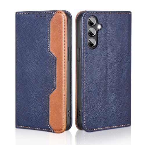 Hülle für Samsung Galaxy A54 5G Handyhülle Premium PU Lederhülle Klappbare [Kartenfächern] [Magnet] [Standfunktion] Flip Wallet Stoßfeste Case Schutzhülle für Samsung Samsung A54, Dunkelblau von Oduio