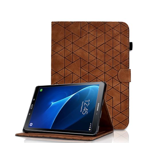 Hülle für Samsung Galaxy Tab A6 10.1 Zoll (SM-T580/T585) 2016 Multi-Winkel Schutzhülle Premium PU Leder Flip Cover Case mit Standfunktion Kartentasche, Auto Wake/Sleep Funktion, Braun von Oduio