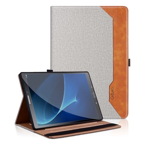 Hülle für Samsung Galaxy Tab A6 10.1 Zoll 2016 SM-T580/T585, Business PU Leder Schutzhülle mit Portemonnaie und Standfunktion, Multi-Winkel Ansehen Folio Case Auto Schlaf/Wach - Grau von Oduio