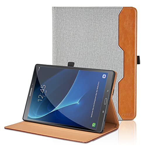 Hülle für Samsung Galaxy Tab A6 10.1 Zoll 2016 SM-T580/T585 PU Leder Schutzhülle mit Tasche und Stifthalter, Auto Schlaf/Aufwach Funktion Smart Cover mit Stand Funktion - Grau von Oduio