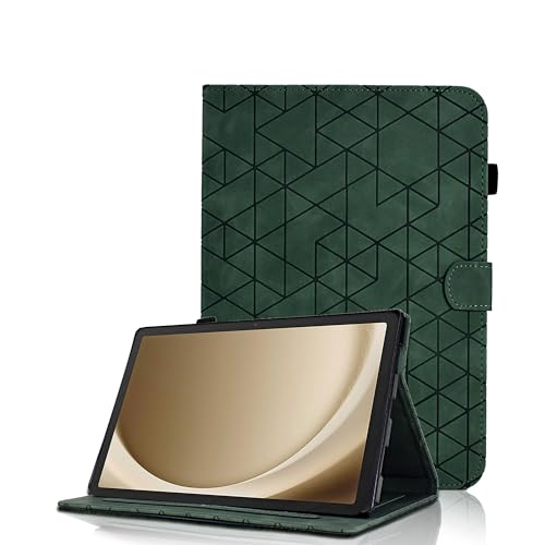 Hülle für Samsung Galaxy Tab A9+/A9 Plus 11 Zoll (SM-X210/ SM-X215/SM-X216) 2023 Multi-Winkel Schutzhülle PU Leder Flip Cover Case mit Standfunktion Kartentasche, Auto Wake/Sleep Funktion, Grün von Oduio