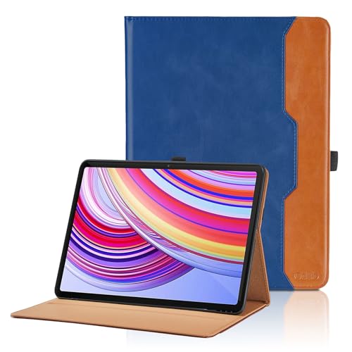 Hülle für Xiaomi Redmi Pad Pro 12.1" 2024 / Xiaomi Poco Pad 12.1 Zoll 2024 PU Leder Schutzhülle mit Tasche und Stiftschlaufe, Auto Schlaf/Aufwach Funktion Smart Cover mit Stand Funktion - Blau von Oduio