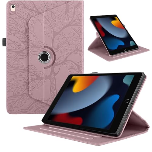 Hülle für iPad 9. Generation 2021/8. Gen 2020/7. Gen 2019 10.2 Zoll, Premium PU Leder Multi-Winkel 360 Grad Drehbare Leichte Schutzhülle, Rotating Case Cover mit Stand Funktion - Rosa von Oduio