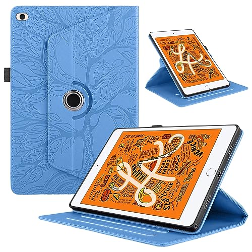 Hülle für iPad Mini 7.9 Zoll, iPad Mini 5/4/3/2/1, Premium PU Leder Multi-Winkel 360 Grad Drehbare Leichte Schutzhülle Rotating Case Cover mit Stand Funktion - Blau von Oduio