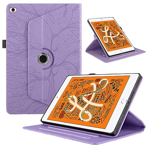 Hülle für iPad Mini 7.9 Zoll, iPad Mini 5/4/3/2/1, Premium PU Leder Multi-Winkel 360 Grad Drehbare Leichte Schutzhülle Rotating Case Cover mit Stand Funktion - Lila von Oduio