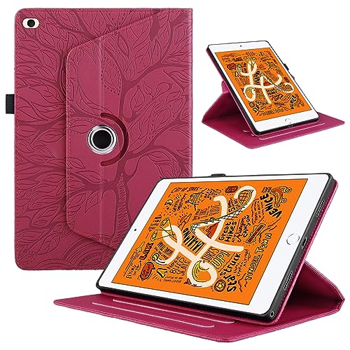 Hülle für iPad Mini 7.9 Zoll, iPad Mini 5/4/3/2/1, Premium PU Leder Multi-Winkel 360 Grad Drehbare Leichte Schutzhülle Rotating Case Cover mit Stand Funktion - Rot von Oduio