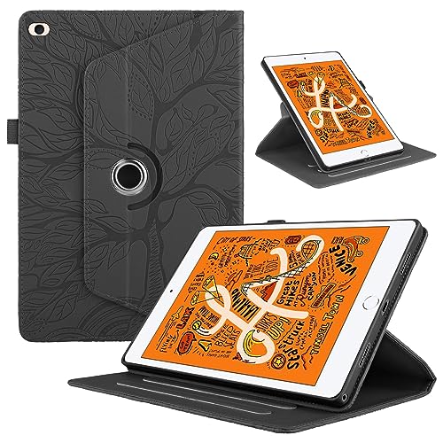 Hülle für iPad Mini 7.9 Zoll, iPad Mini 5/4/3/2/1, Premium PU Leder Multi-Winkel 360 Grad Drehbare Leichte Schutzhülle Rotating Case Cover mit Stand Funktion - Schwarz von Oduio