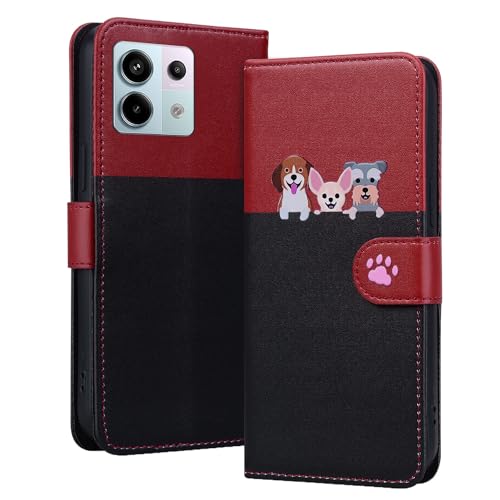 Oduio Handyhülle für Xiaomi Redmi Note 13 Pro 5G/ Poco X6 5G Hülle Premium PU Leder Flip Case Klappbare Stoßfeste Magnetische mit Kartenfächern und Standfunktion Handytasche, Schwarz Katze von Oduio