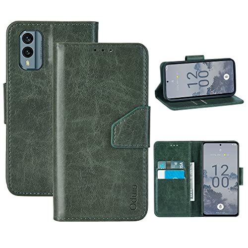 Oduio Hülle Nokia X30 5G, Handytasche mit Standfunktion Magnetverschluss PU Lederhülle Handyhülle Flip Case [RFID Schutz] [Stoßfeste ] - Grün von Oduio