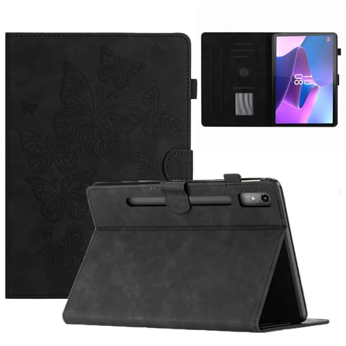 Oduio Hülle für Lenovo Tab P11 Pro 2nd Gen(11.2 Zoll) Premium PU Leder Schutzhülle mit Standfunktion,Folio Flip Starke Magnetische Tablethülle Wallet Cover Tablet Case-Schwarz Schmetterling von Oduio