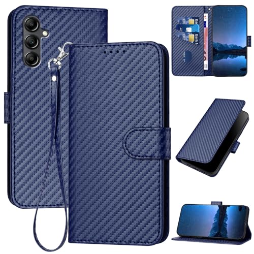 Oduio Hülle für Samsung Galaxy A15 5G/4G Premium Klappbar Flip Case Tasche [Magnetverschluss] [Standfunktion] Wallet Schutzhülle mit Kartenschlitzen Cover, Dunkelblau von Oduio
