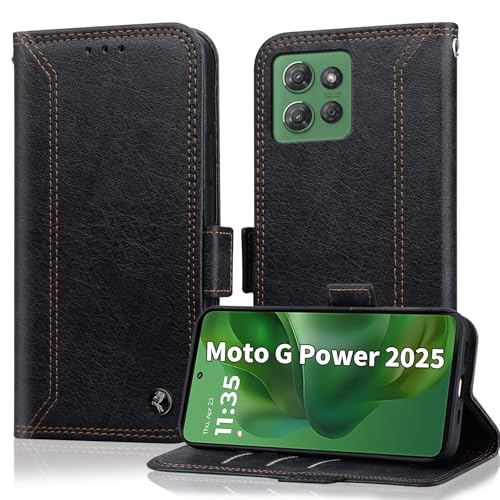 Oduio Schutzhülle für Motorola Moto G Power 2025, Brieftaschen-Schutzhülle mit RIFD-blockierendem Kartenhalter, PU-Leder, Flip-Folio, Ständer, Business-Schutzhülle, 17,7 cm, Schwarz Oduio Schutzhülle für Motorola Moto G Power 2025, Brieftaschen-Schutzhülle mit RIFD-blockierendem Kartenhalter, PU-Leder, Flip-Folio, Ständer, Business-Schutzhülle, 17,7 cm, Schwarz von Oduio