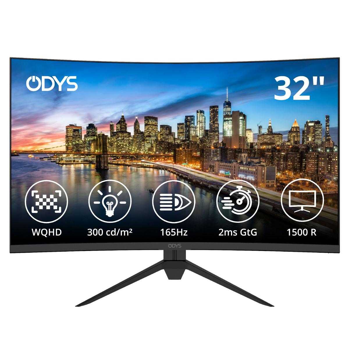 ODYS XP32 80,01cm (31,5 Zoll) WQHD Curved Monitor von Odys