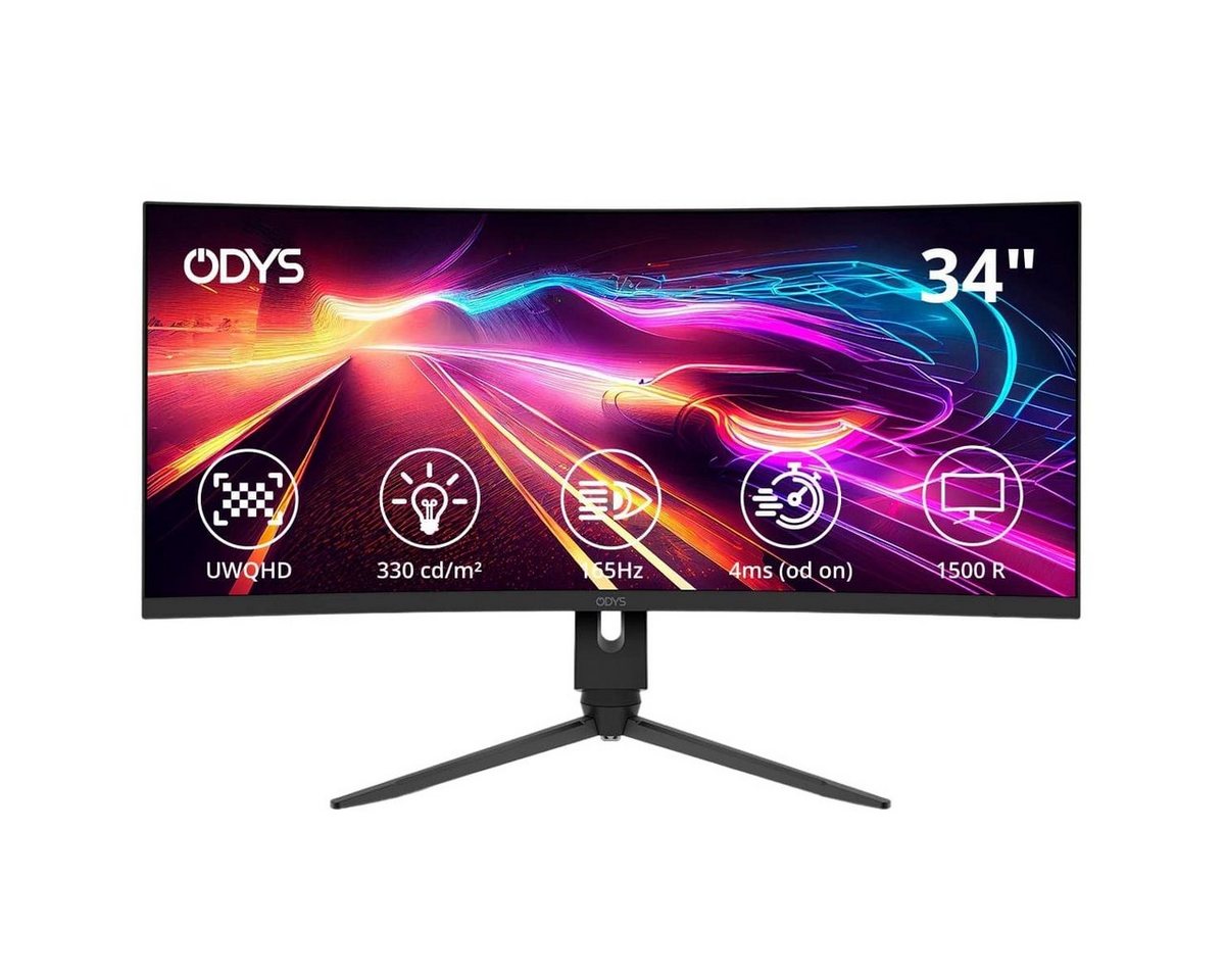 Odys ODYS XP34 PRO Curved Gaming Monitor UWQHD LED-Monitor (86 cm/34 , 3 ms Reaktionszeit, 165 Hz)" von Odys