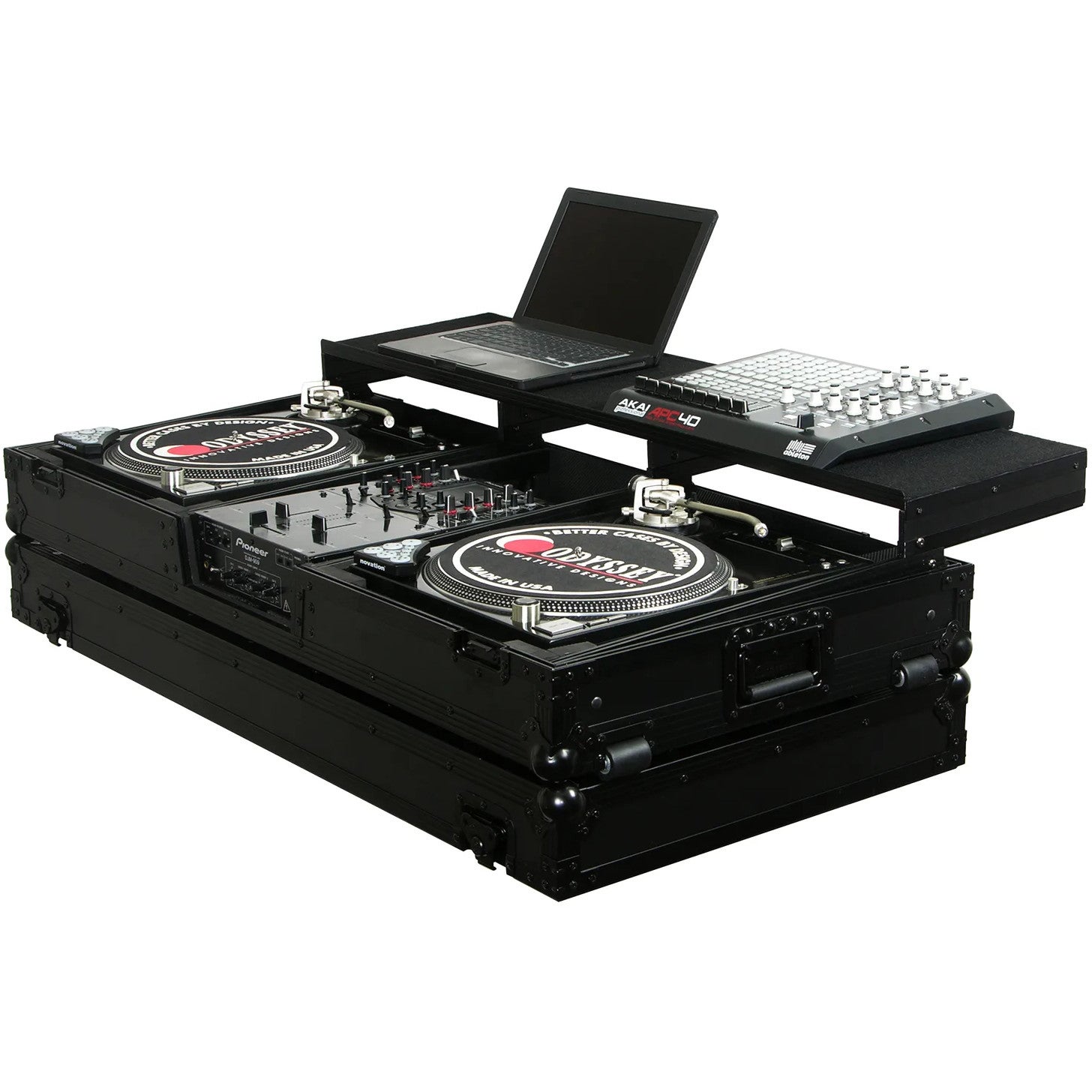 Odyssey FZGSPBM10WBL Universal Case for 1x 10" Mixer + 2x Battle-Position Turntables (Black) von Odyssey