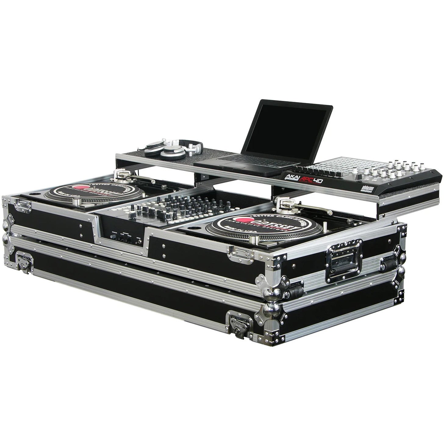 Odyssey FZGSPBM12W Case for 1" Mixer + Two Battle Position Turntables von Odyssey