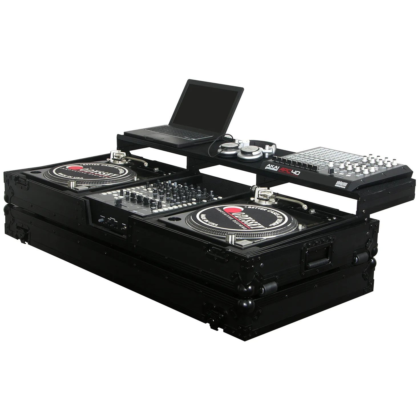 Odyssey FZGSPBM12WBL Flight Case for 12" Mixer + 2x Battle Position Turntables (Black) von Odyssey