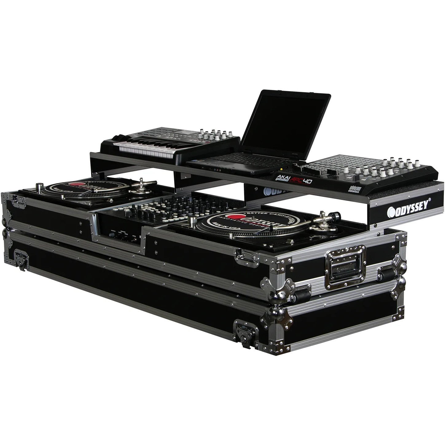 Odyssey FZGSPDJ12W Case for 1" Mixer + Two Standard Position Turntables von Odyssey