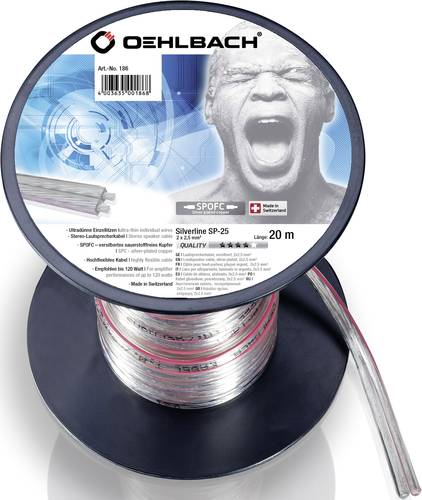 Oehlbach 186 Lautsprecherkabel 2 x 2.50mm² Transparent 20m von Oehlbach