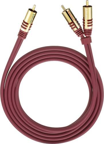 Oehlbach 20565 Cinch Audio Y-Kabel [2x Cinch-Stecker - 1x Cinch-Stecker] 5.00m Rot vergoldete Steckk von Oehlbach