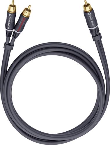 Oehlbach 23705 Cinch Audio Y-Kabel [2x Cinch-Stecker - 1x Cinch-Stecker] 5.00m Anthrazit vergoldete von Oehlbach