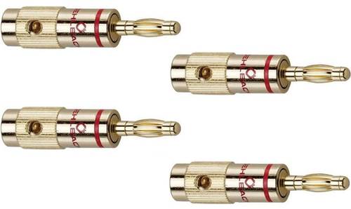 Oehlbach 3001 Lautsprecher-Steckverbinder Stecker, gerade Gold 4St. von Oehlbach