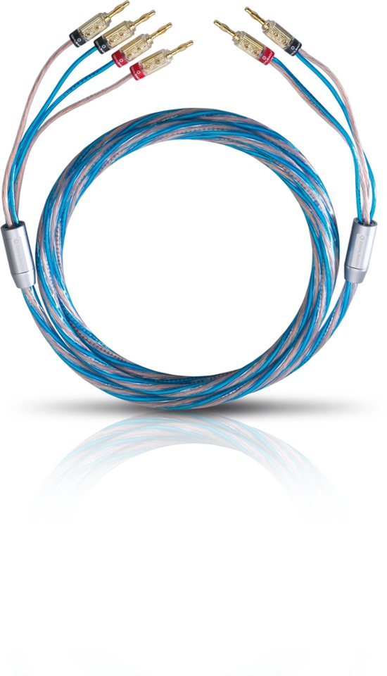 Oehlbach Bi-Tech 4 B Exellentes Lautsprecherkabel-Set Bi-Wiring Audio-Kabel, 2 x Bananen Stecker, 4 x Bananen Stecker (200 cm) von Oehlbach