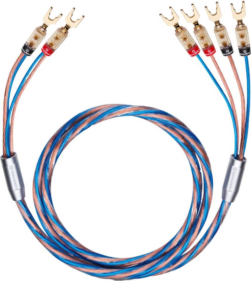 Oehlbach Bi-Tech 4 L Exellentes Lautsprecherkabel-Set Bi-Wiring Audio-Kabel, 2 x Kabelschuh, 4 x Kabelschuh (200 cm), Flexibel, Hochwertiges Kupfer von Oehlbach