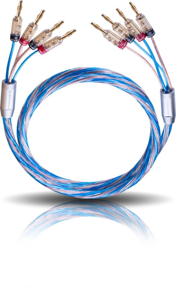 Oehlbach Bi-Tech 4.4 B Exellentes Lautsprecherkabel-Set Bi-Amping Audio-Kabel, 4 x Bananen Stecker, 4 x Bananen Stecker (400 cm) von Oehlbach