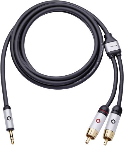 Oehlbach Cinch / Klinke Audio Anschlusskabel [2x Cinch-Stecker - 1x Klinkenstecker 3.5 mm] 1.50m Sch von Oehlbach