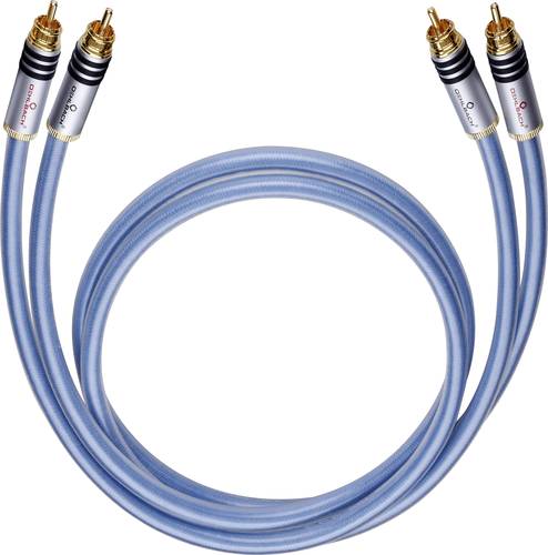 Oehlbach Cinch Audio Anschlusskabel [2x Cinch-Stecker - 2x Cinch-Stecker] 0.50m Blau vergoldete Stec von Oehlbach