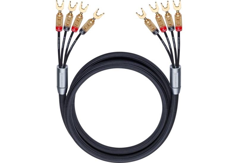 Oehlbach Fusion Four.4 High End Lautsprecherkabel-Set Bi-Amping Audio-Kabel, 4 x Kabelschuh, 4 x Kabelschuh (200 cm), Hochwertiges Kupfer, Flexibel von Oehlbach