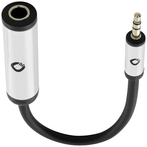 Oehlbach Klinke Audio Adapterkabel [1x Klinkenbuchse 6.35mm - 1x Klinkenstecker 3.5 mm] 15cm Schwarz von Oehlbach