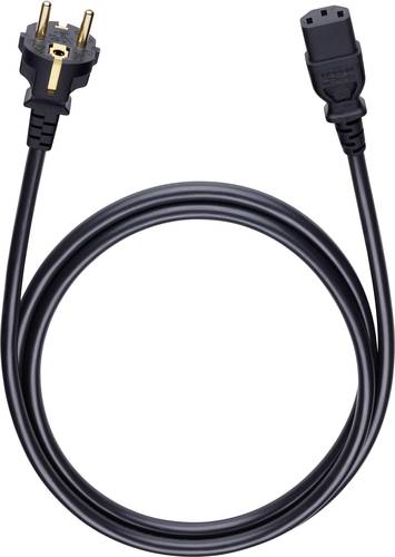 Oehlbach Strom Anschlusskabel [1x Schutzkontakt-Stecker - 1x Kaltgeräte-Buchse C13] 1.50m Schwarz P von Oehlbach