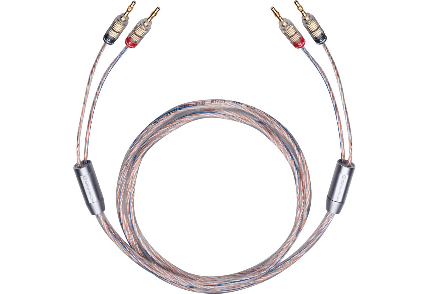 Oehlbach Twin Mix One B Hochwertiges Lautsprecherkabel Set 2x 3,0 mm², 1 Paar Audio-Kabel, 2 x Bananen Stecker, 2 x Bananen Stecker (200 cm), Hochwertiges Kupfer, Flexibel von Oehlbach