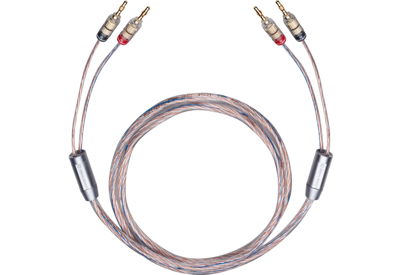 Oehlbach Twin Mix One B Hochwertiges Lautsprecherkabel Set 2x 3,0 mm², 1 Paar Audio-Kabel, 2 x Bananen Stecker, 2 x Bananen Stecker (400 cm) von Oehlbach