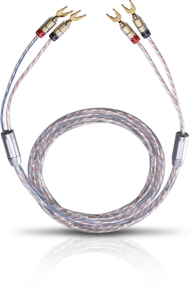 Oehlbach Twin Mix One L Hochwertiges Lautsprecherkabel Set 2x 3,0 mm², 1 Paar Audio-Kabel, 2 x Kabelschuh, 2 x Kabelschuh (200 cm) von Oehlbach