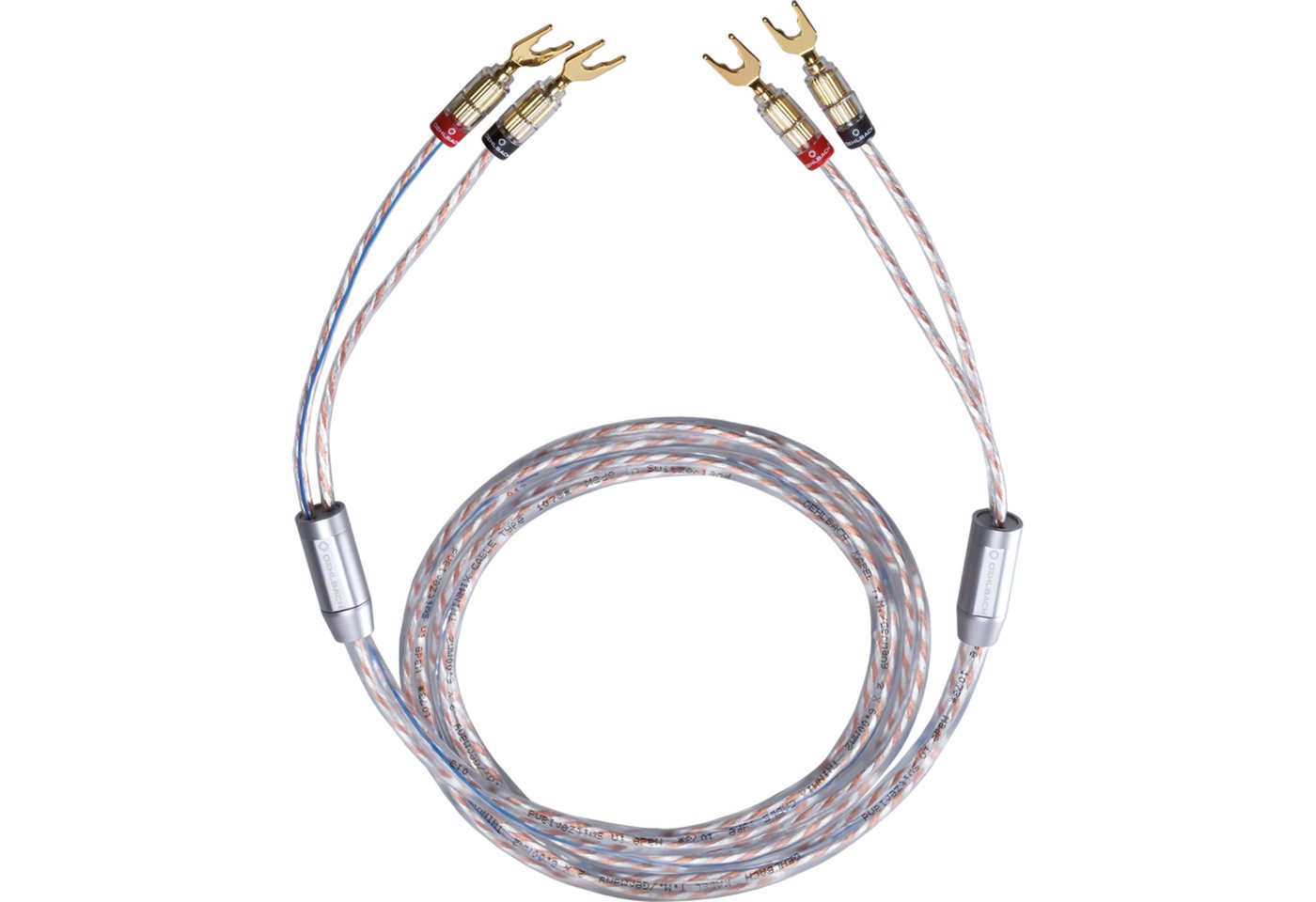 Oehlbach Twin Mix Two L Hochwertiges Lautsprecherkabel Set 2 x 6,0 mm², 1 Paar Audio-Kabel, 2 x Kabelschuh, 2 x Kabelschuh (200 cm) von Oehlbach