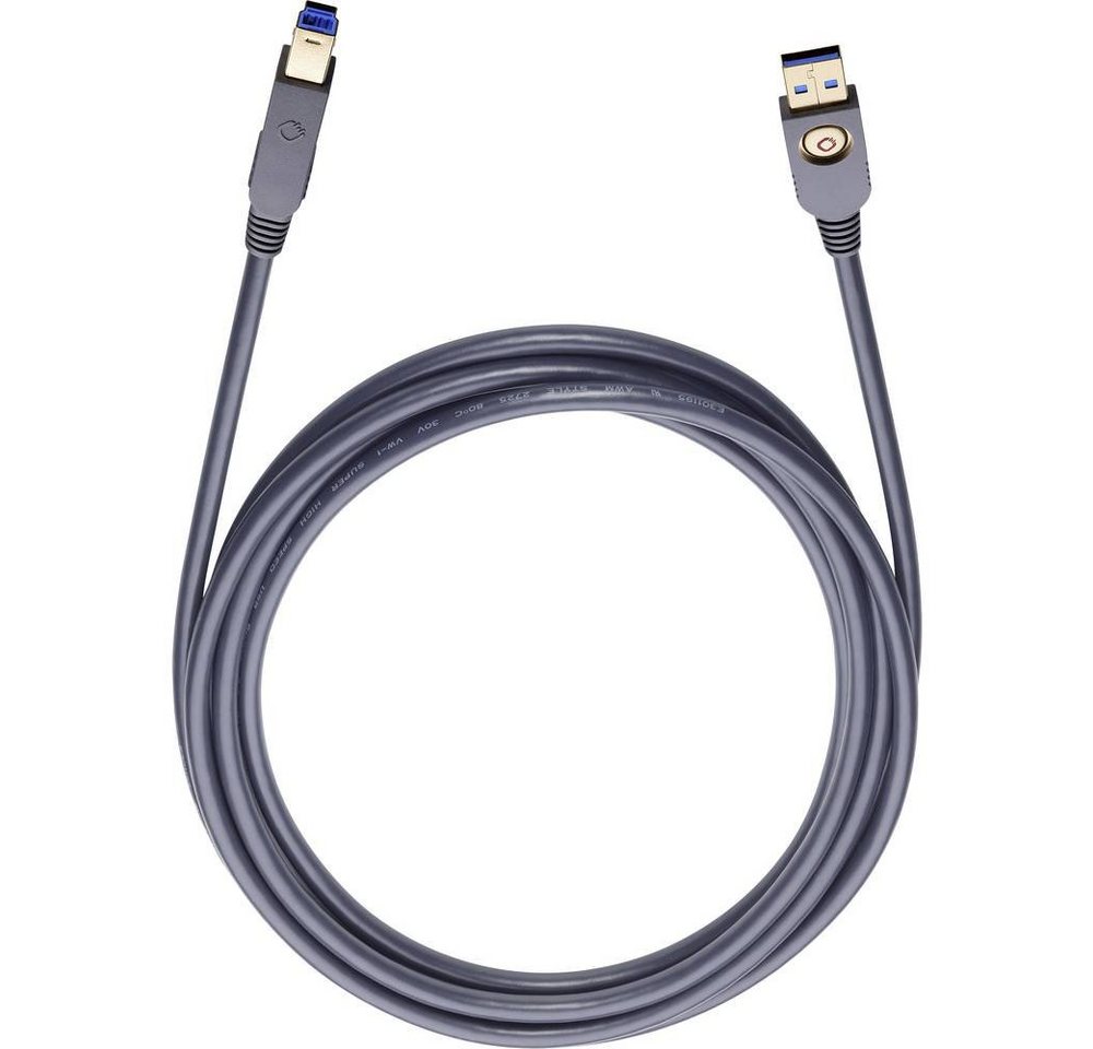Oehlbach USB 3 A/B Kabel, 5 m USB-Kabel, vergoldete Steckkontakte von Oehlbach