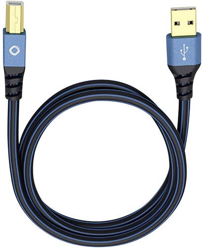 Oehlbach USB-Kabel USB 2.0 USB-A Stecker, USB-B Stecker 0.50m Blau vergoldete Steckkontakte 9340 von Oehlbach