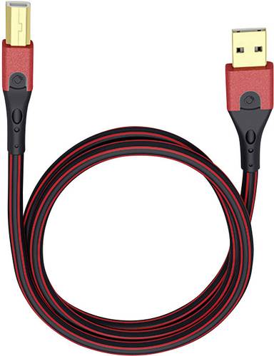 Oehlbach USB-Kabel USB 2.0 USB-A Stecker, USB-B Stecker 0.50m Rot/Schwarz vergoldete Steckkontakte 9 von Oehlbach