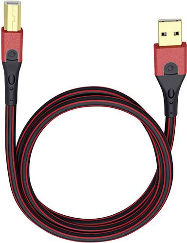Oehlbach USB-Kabel USB 2.0 USB-A Stecker, USB-B Stecker 1.00m Rot/Schwarz vergoldete Steckkontakte 9 von Oehlbach