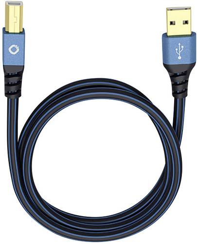 Oehlbach USB-Kabel USB 2.0 USB-A Stecker, USB-B Stecker 5.00m Blau vergoldete Steckkontakte 9344 von Oehlbach