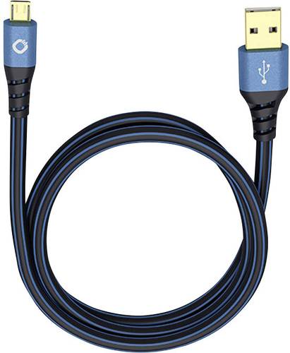 Oehlbach USB-Kabel USB 2.0 USB-A Stecker, USB-Micro-B Stecker 5.00m Blau vergoldete Steckkontakte 93 von Oehlbach