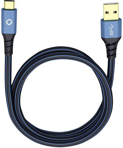 Oehlbach USB-Kabel USB 3.2 Gen1 (USB 3.0 / USB 3.1 Gen1) USB-A Stecker, USB-C® Stecker 0.50m Blau v von Oehlbach