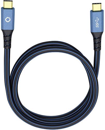 Oehlbach USB-Kabel USB 3.2 Gen1 (USB 3.0 / USB 3.1 Gen1) USB-C® Stecker, USB-C® Stecker 3.00m Blau von Oehlbach