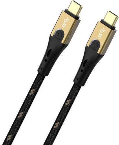 Oehlbach USB-Kabel USB 3.2 Gen2 (USB 3.1 Gen2) USB-C® Stecker, USB-C® Stecker 1.00m Schwarz/Gold D von Oehlbach